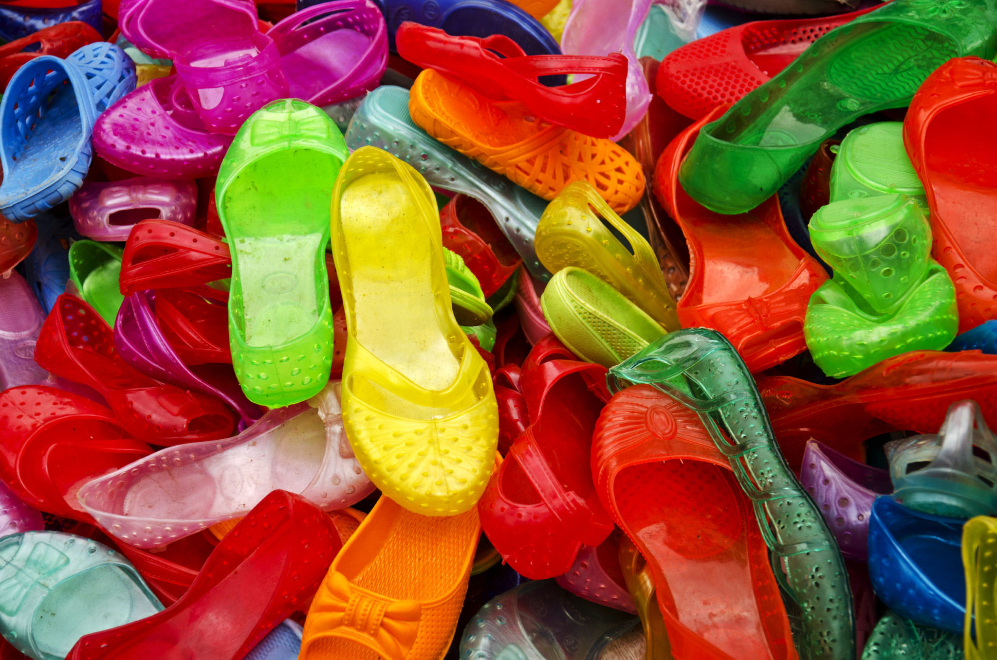 Plastic shoes on Ethiopian market stall