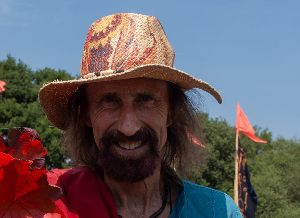 Portrait of singer Arthur Brown at Glastonbury Festival in 2010