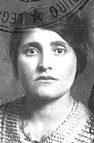 Full face id photo of a romanian woman taken by Belgian authorities in 1925